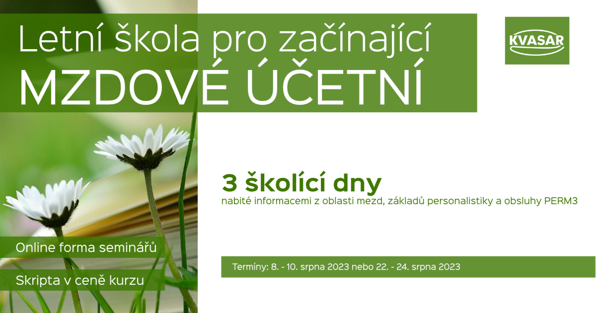 Letní škola pro začínající mzdové účetní Letní škola pro začínající mzdové účetní